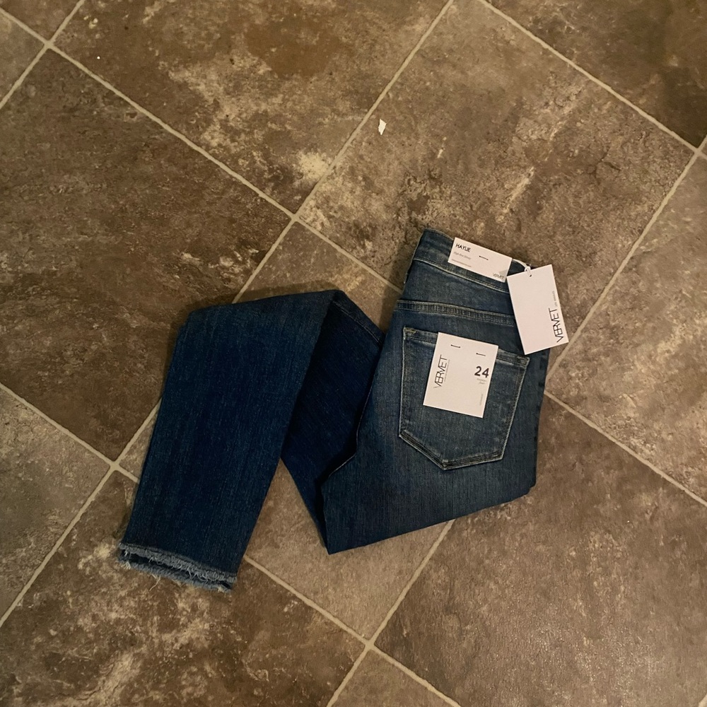 Denim Skinny Jeans, Distressed Knee